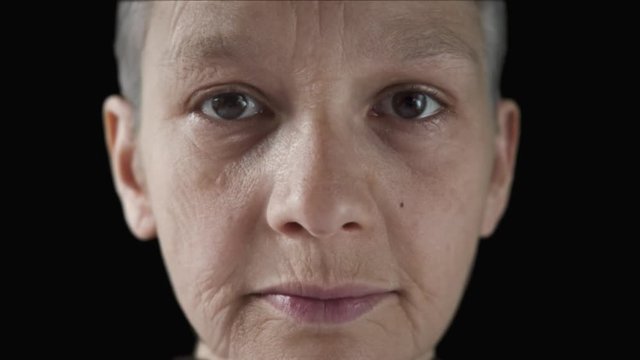 Aging series. Getting older, closeup, time lapse.