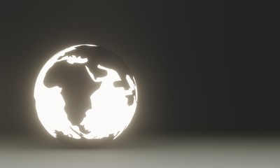 3D planet earth on a black background