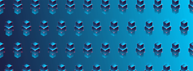 Isometric technology towers simple pattern.