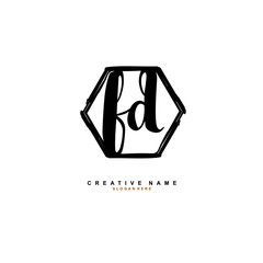 F D FD Initial logo template vector. Letter logo concept