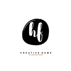 H F HF Initial logo template vector. Letter logo concept