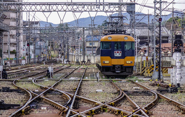 Obraz premium A local train coming to the JR station