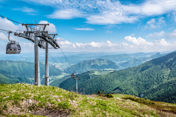 Cable transport, Vratna valley, Little Fatra, Slovakia