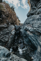 Climbing through the Williscroft Canyon, Yukon, Canada