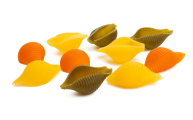 italian colored pasta isolated