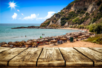 Fototapeta premium Summer background of free space and beach landscape 