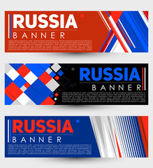 Russia modern banner template vector set design