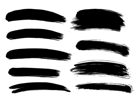 Brush lines set. Vector illustration