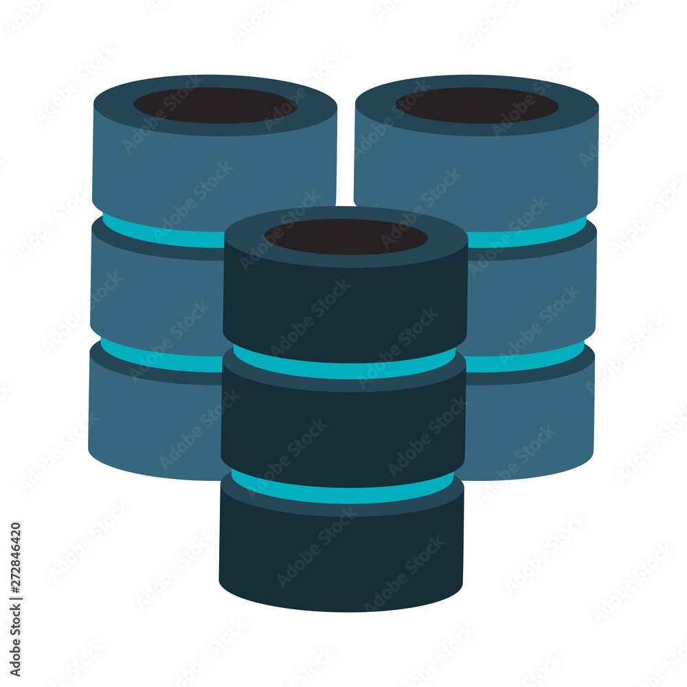 Poster database servers disks technlogy symbol