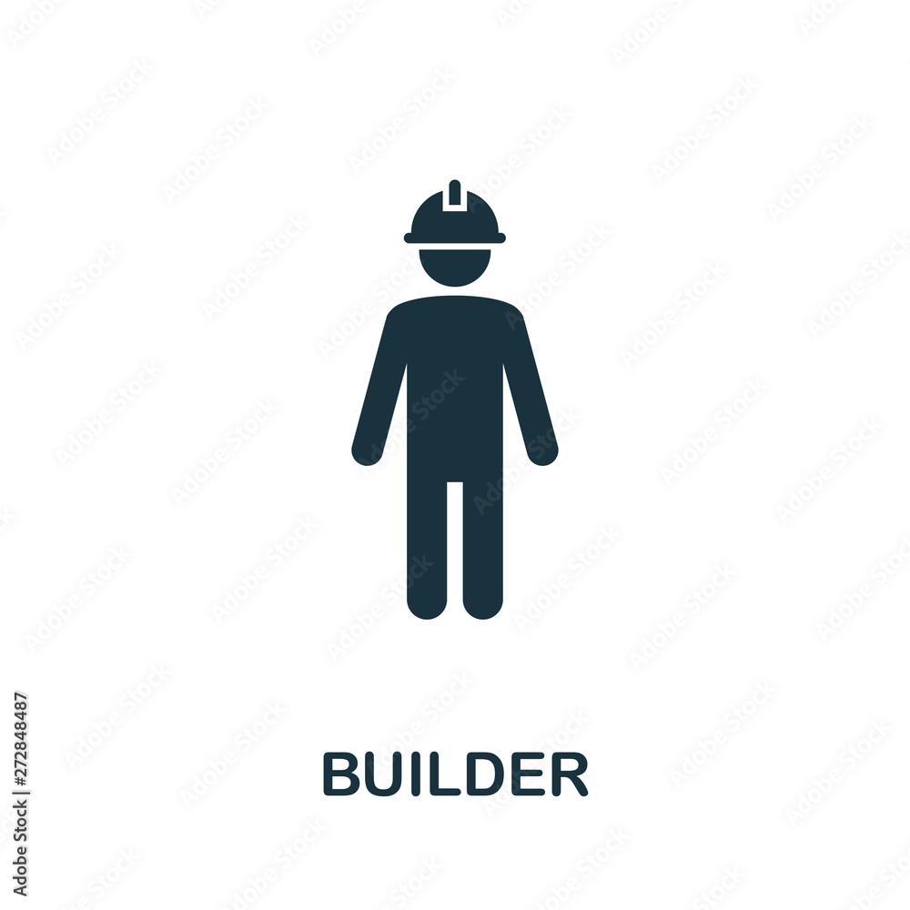 Poster builder vector icon symbol. creative sign from construction tools icons collection. filled flat buil