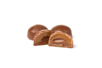 Chocolate sweet isolated on white background.
