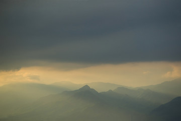 Fototapeta na wymiar Cloud cover mountain