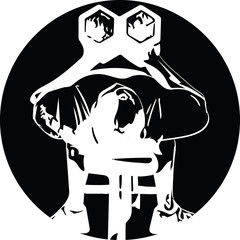 man with barbell doing squats in gym