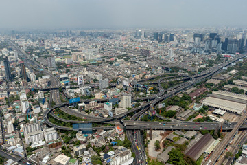 Fototapeta na wymiar Bangkok city view from a height
