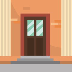 School building design vector illustration