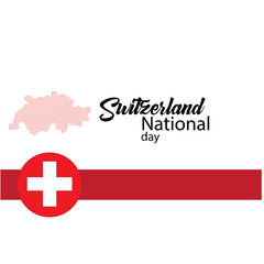 Obraz premium Switzerland flag, happy swiss national day - Vector