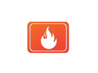 Fire symbol and flame for logo design illustration, fireball in the shape