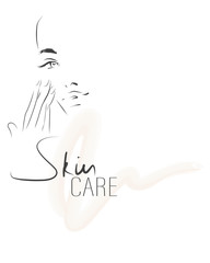 Face of young beautiful woman. Skin care concept