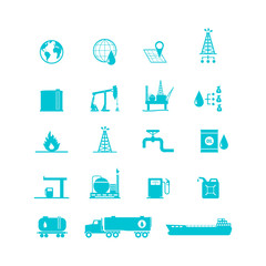 Oil and petrol icon set	