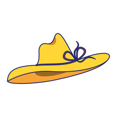 Summer women hat isolated cartoon