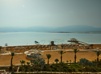 Dead Sea, is a salt lake bordering Jordan to the north, and Israel to the west.