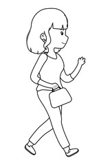 Woman cartoon with purse design
