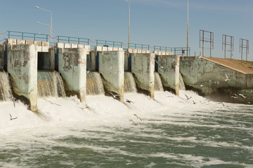 Kokaral dam on the small Aral sea .Kazakhstan. Environmental disaster