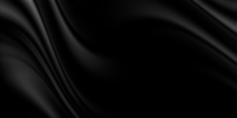 Black luxury fabric background with copy space