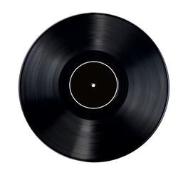 vinyl disc with black central label