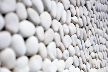 White pebbles stone texture and background