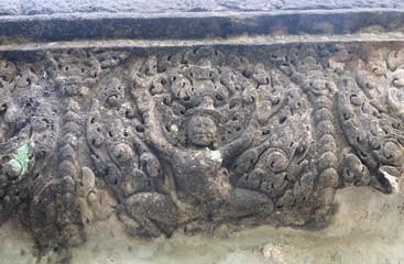 Antique stone carving. An example of stone carving made in medieval Indochina.