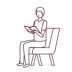 silhouette of man sitting in chair with book