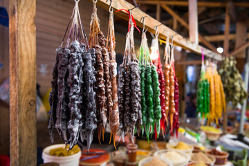 Churchkhela, traditional Georgian candle-shaped candy