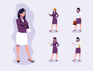 Avatars set of professional workers design