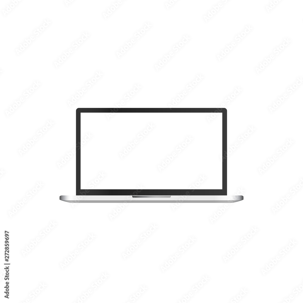 Fototapete notebook. notebook display isolated on white background