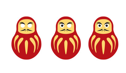 Japanese Daruma doll, simple icon. Tumbler icon