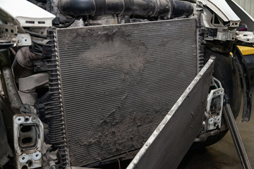 Regular maintenance and repair of the car after malfunction in the air-conditioning system and...