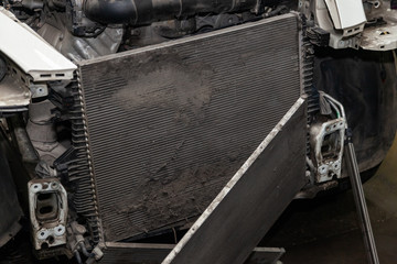 Regular maintenance and repair of the car after malfunction in the air-conditioning system and...