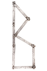 Old iron meter ruler letter B