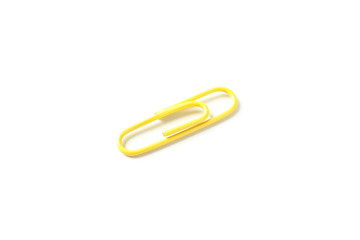 Obraz premium Color paper clip isolated on white background, closeup