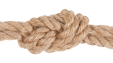 figure eight bend joining two ropes close up