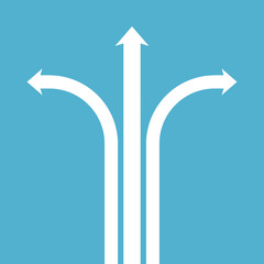 White arrow, separation concept