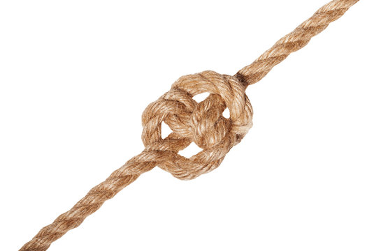 another side of deadeye knot tied on jute rope