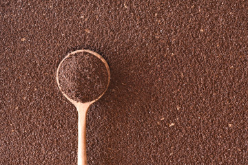 Ground Arabica coffee, the dominant cultivar worlwide.