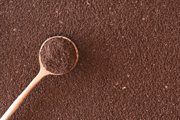 Ground Arabica coffee, the dominant cultivar worlwide.