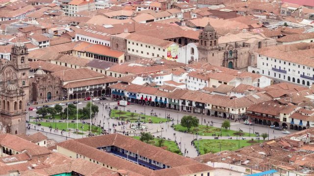 Timelapse of the main square in Cusco, Peru
