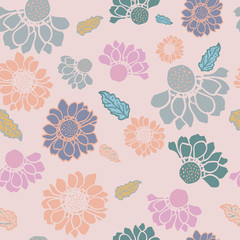 Vector Colorful flowers Pattern (soft color version)  