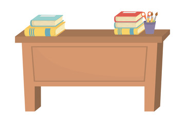 Desk and school supplies design