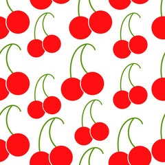 Seamless Pattern Colored Cherries. Vector Illustration