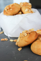 Lemon shortbread cookies with peanuts